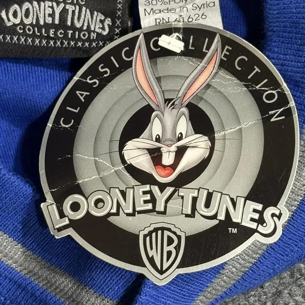 Vintage Looney Tunes Sweatshirt Boys XL 18/20 Blue Sylvester Tweety Graphic